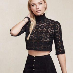 Reformation Lace Elizabeth top in Black Size 4